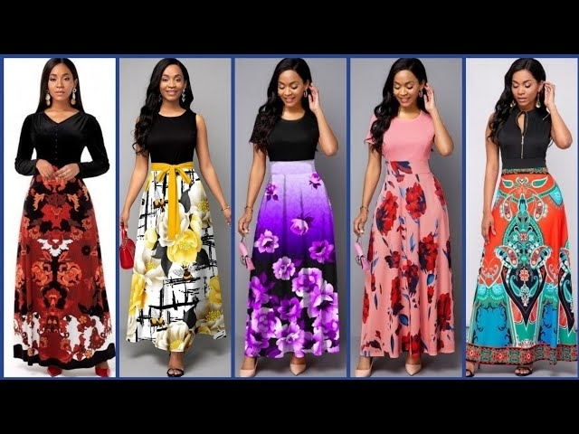 Exclusive And Stylish Designer Printed Long Maxi Skirt Dresses