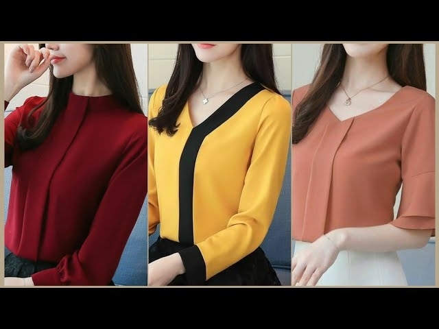Super Gorgeous & Elegant Themed Casual Professional Wear Spring Summer Chiffon Flouncy Blouses id...