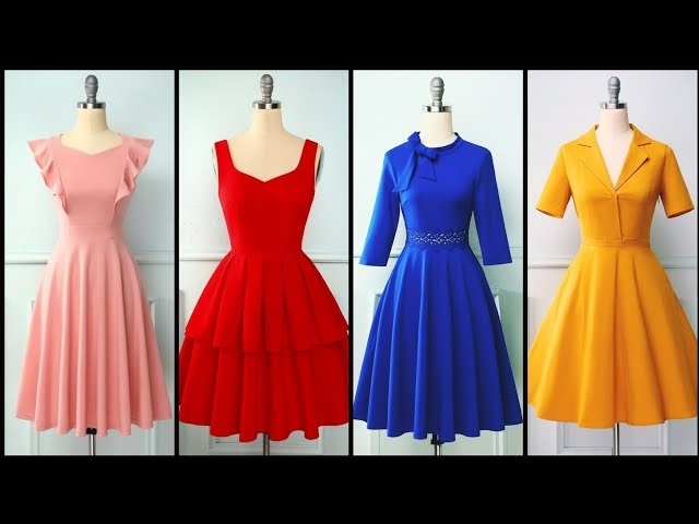 Simply Stylish And Trendy Designer Plain Umbrella Frocks /Gown /Skater Dresses @The Style Corner