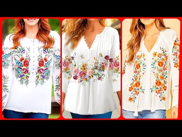 Wonderful White Embroidery Blouses Designs || Great ideas || #blouses #Whiteblouses
