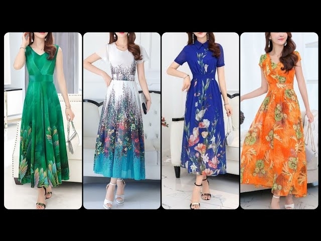 Very Pretty And Gorgeous Printed Chiffon Maxi Dresses Collection 2023