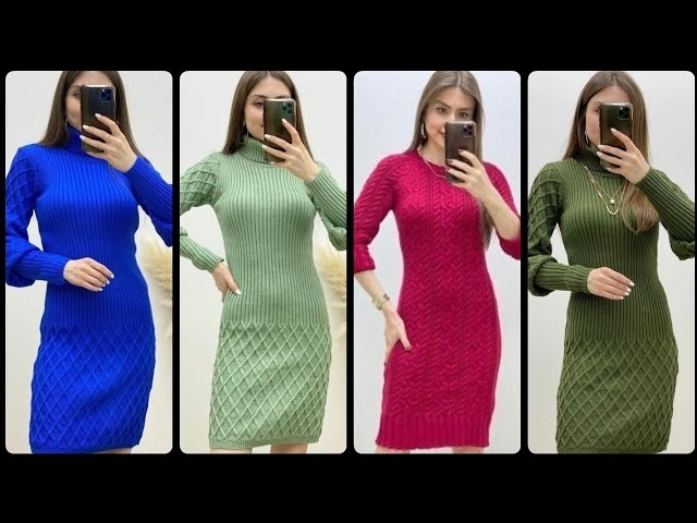 Classic & Delightful Hand Knitted Midi & Long Bodycon/Sheath Dresses Collection For Fall & Winter