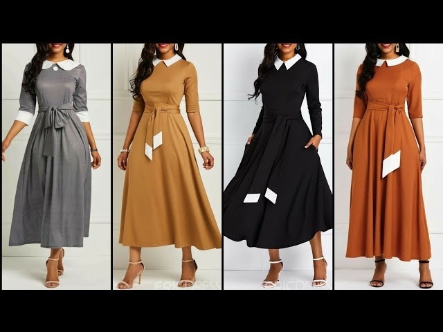Top Class Stylish And Trendy Simple Plain A line Maxi Dresses For Girls