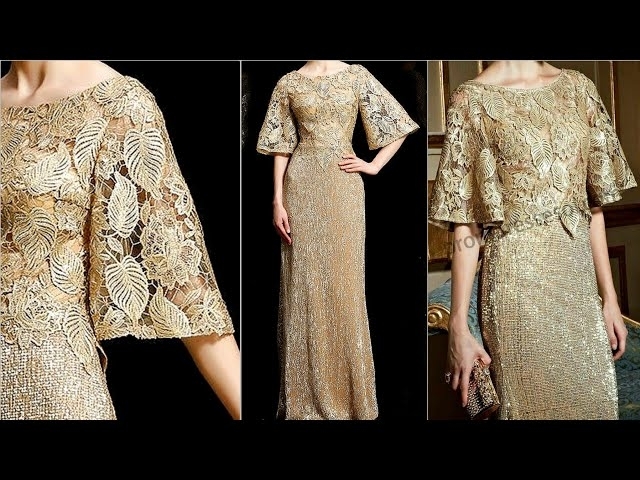 Top Luxurious Gold Style Mother of the Bride Dress/latest Special Occasion Party Wear Bellgown Dr...