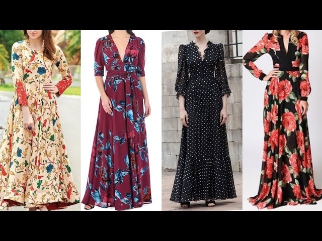 top trending and upcoming fashion bohemain romantic printed linen cotton chiffon long Maxi dresse...