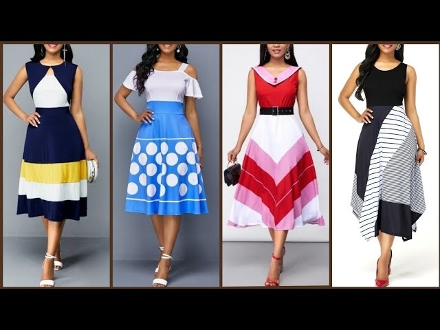 Top Trending And Stylish Designer Printed Midi Aline /Skater Dresses For Girls