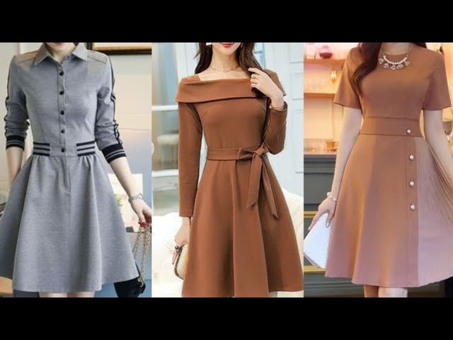 special design of designer frock/simple and easy to stitch women cotton skater dresses for casual