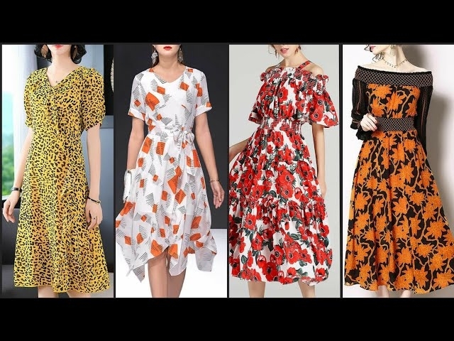 Today's Running And Hot Selling Fashionable Floral Prints Aline/Skater Dresses For Girls