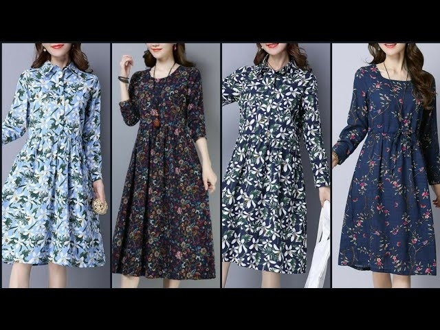 Casual And Classy Stylish Cotton Floral Print Shift Dresses For Stylish Girls
