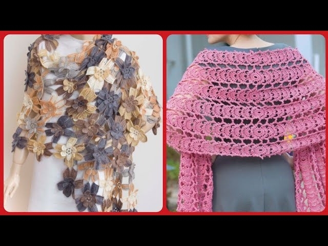 Top Favorite Trend 2020 Of Hand Knitted Woolen Shawls/ Scarf/Wrap Shawls Floral Pattern
