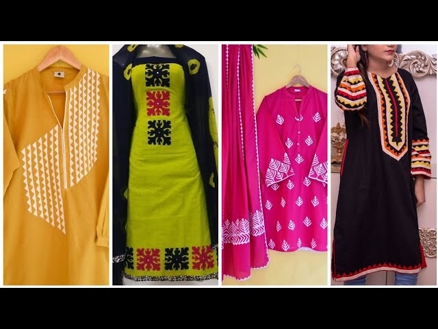 most popular sindh Applique work Kurti & shirts designs