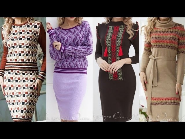 CHIC CABLE KNIT SWEATER PENCIL BODYCON DRESS IN A VERITY OF STYLISH DESIGNS