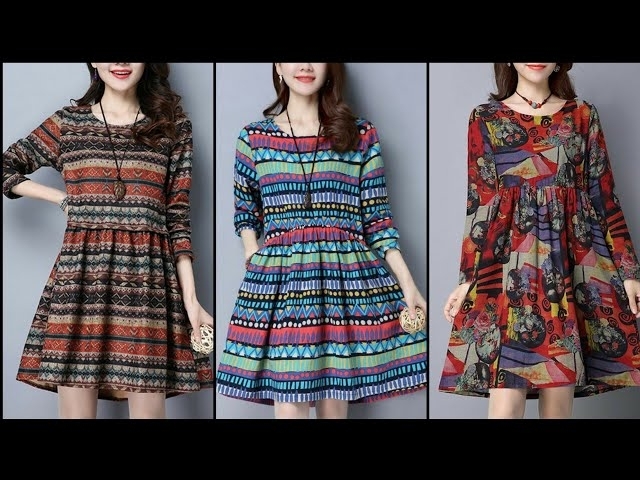 Simple Stylish And Trendy Designer Casual Wear Cotton Printed Shift Dresses