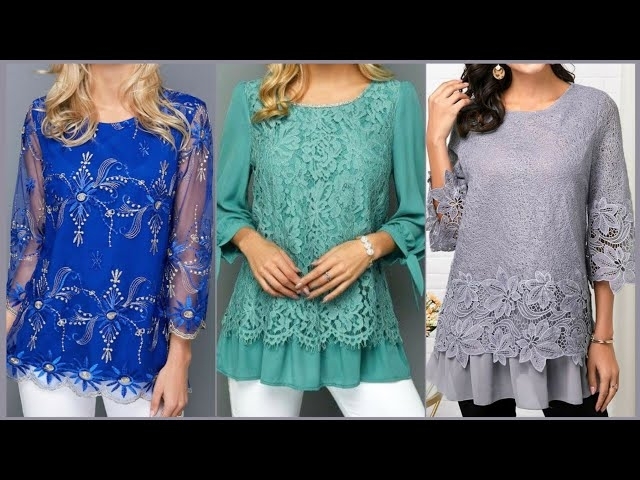 Outstanding Guipure Lace Insert Elegant Lace Blouse Designs For Every Type Of Age Women