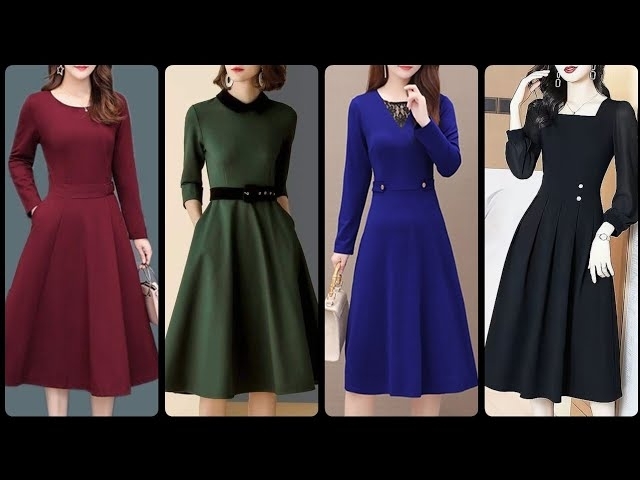 Latest Attractive And Hot Selling Women's Fashionable Midi A-line/Skater Dresses