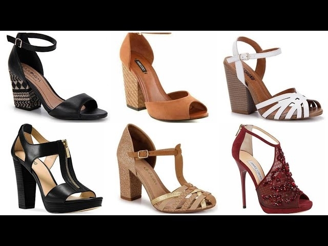 Super Attractive & Delicate Block Heel Leather Semi Formal Sandals & Shoes Designs
