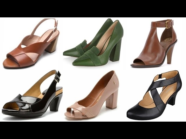 Office wear designer Elegant Block Heel Leather Summer & Winter Ankle Strap Sandals & Shoes