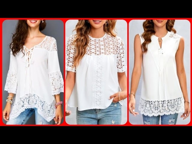 Stunning White lace Blouse Collection for Casual and Office Wear