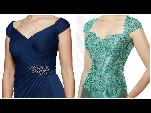 Modern Vintage Style Neck & Bodice Designs For Bridesmaid & Mother Of the bride Evening Gowns
