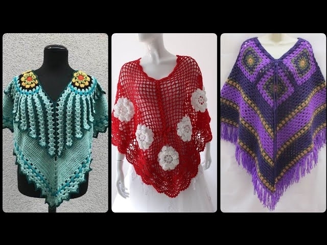 Top Trending & Demanding Stylish Crochet Poncho Design 2023