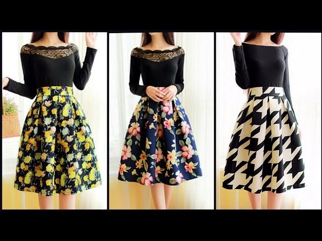 Top Trending And Stylish Designer Floral Prints Women's Midi Skirts Dresses