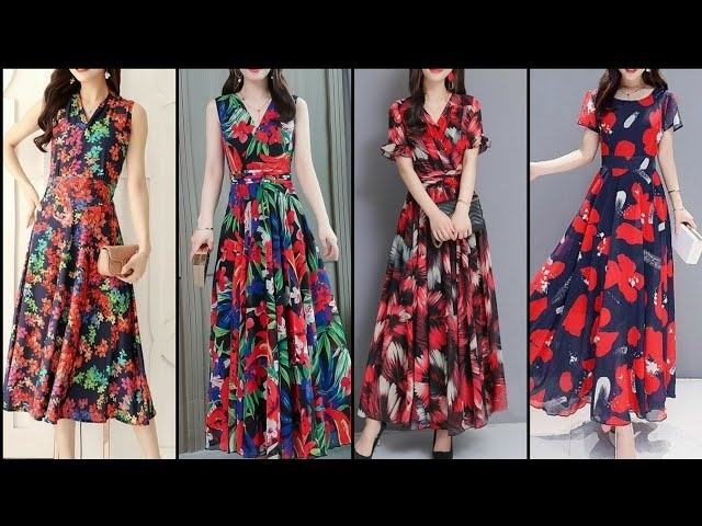 Gorgeous And Fabulous New Styles Women's Flowers Print Maxi Dresses 2021