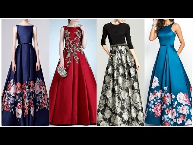 Top Most beautiful & magnificent silky satin formal Maxi dresses/latest floral Silk Maxi dresses