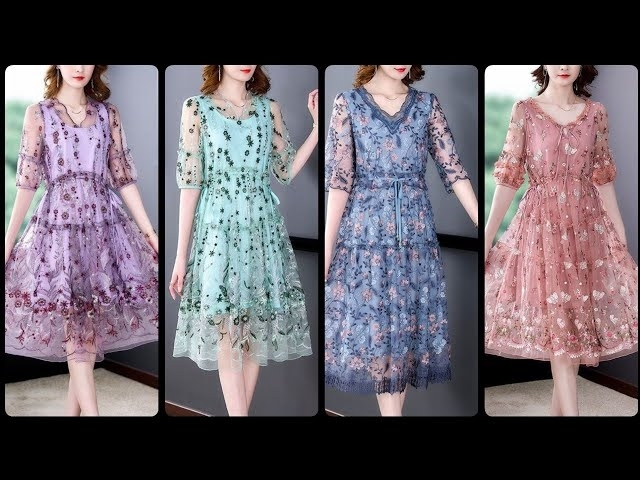 Exclusive &Impressive Designer Lace Patch Work Midi Formal Evening Gown Dresses