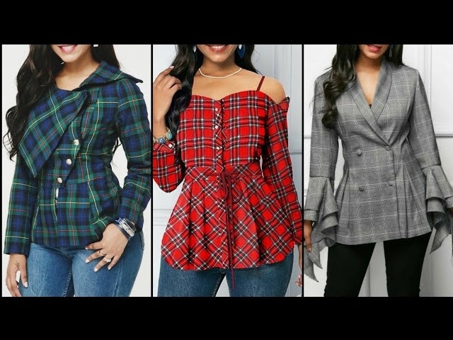 Top Trending And Demanding Stylish Check/Plaid Print Tops/Blouse/Shirts Design For Girls