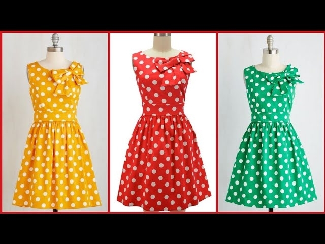 Casual And Classy Stylish Cotton Polka Dot Frocks /Skater Dresses For Girls