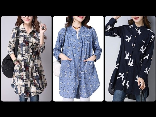 Today's Running And Trending Stylish Printed Casual Wear Cotton Tunic Top Design For Stylish Girl...
