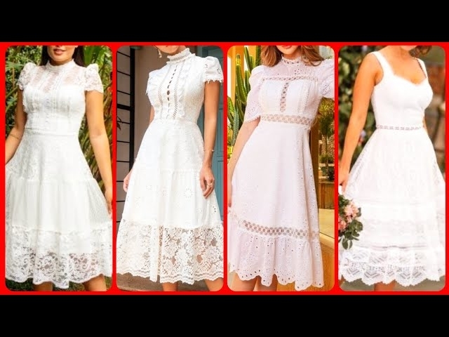 Subtle Elegance Summertime Romance White Eyelet Cotton With lace Designer maxi ????dress Designs ...