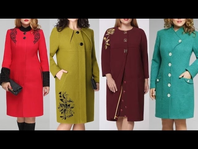 Most beautiful and stylish plus size women winter long woolan coats/ jackets/woolan sheath dresse...