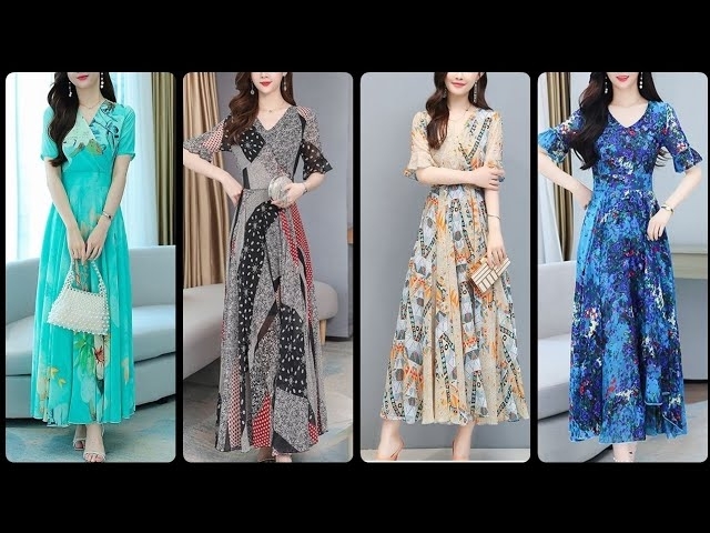 Fascinating And Stunning Printed Chiffon Maxi Dresses Collection
