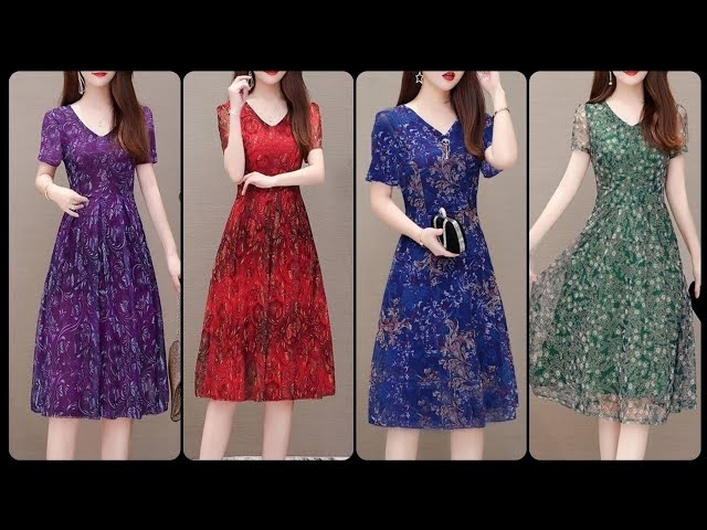 Most Charming & Stunning Printed Midi Aline /Skater Dresses For Girls
