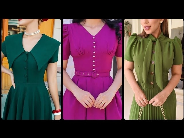 Most Attractive And Unique Style Skater Dresses Neck And Bodice Detailing Idea's